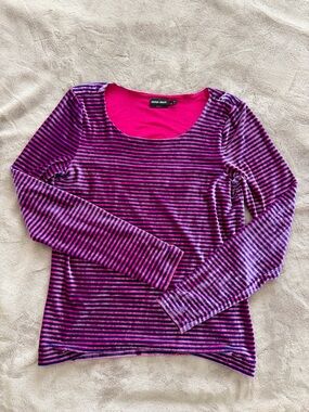Giorgio Armani Hot Pink and Purple Striped Top